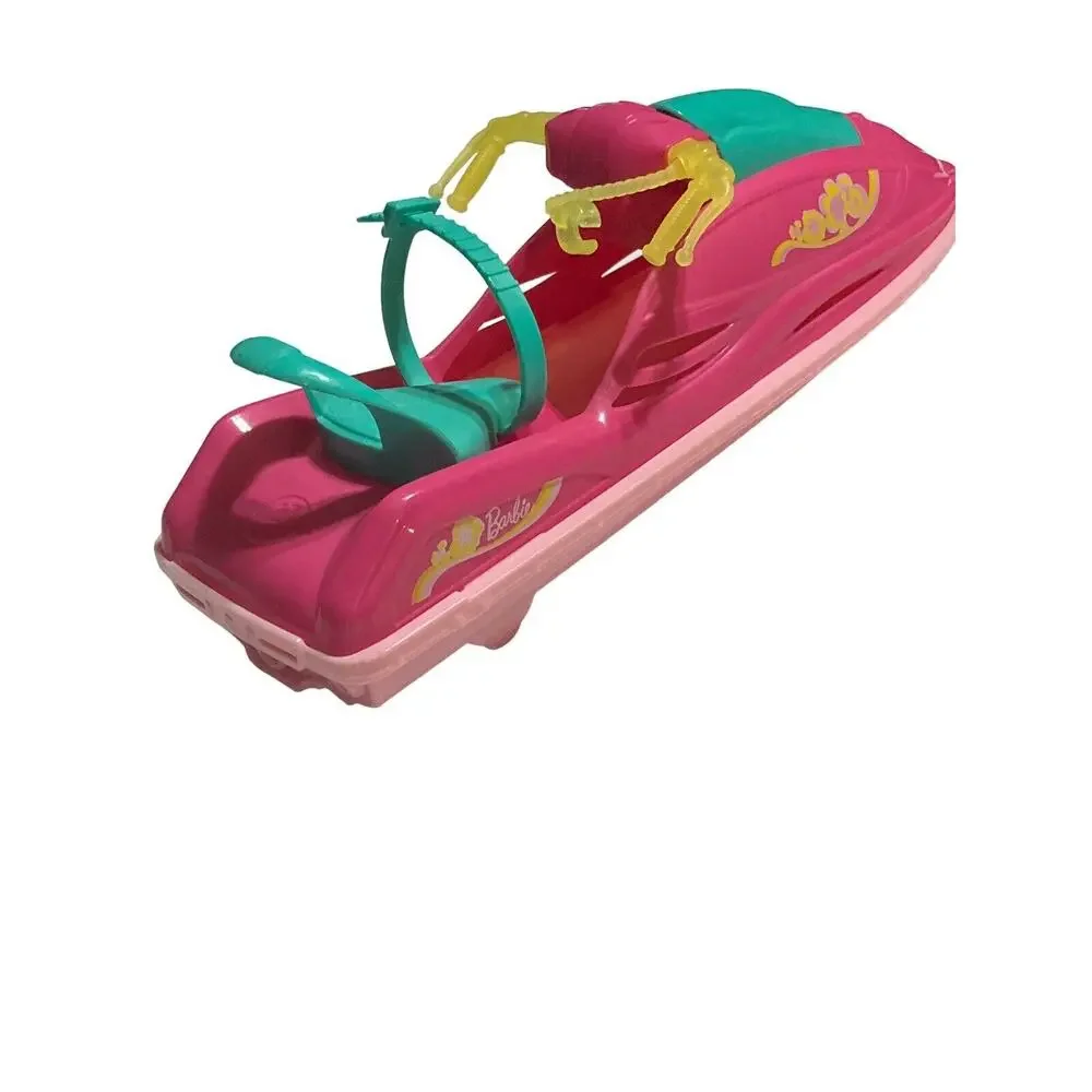 2014 Barbie Doll Camping Fun Water Craft‎ Jet Ski Boat Pink Mattel
